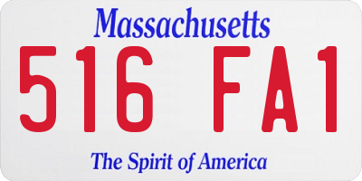 MA license plate 516FA1