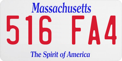 MA license plate 516FA4