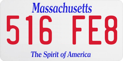 MA license plate 516FE8