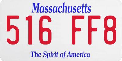 MA license plate 516FF8