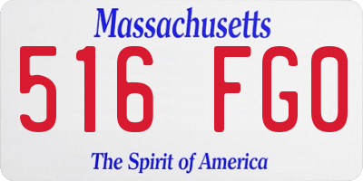 MA license plate 516FG0