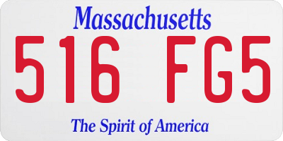 MA license plate 516FG5