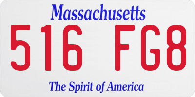 MA license plate 516FG8