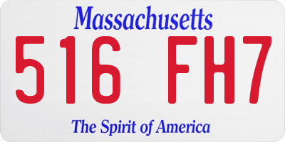 MA license plate 516FH7