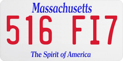 MA license plate 516FI7
