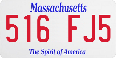 MA license plate 516FJ5