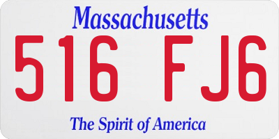 MA license plate 516FJ6
