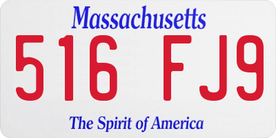 MA license plate 516FJ9