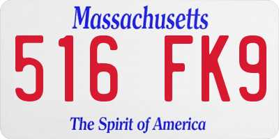 MA license plate 516FK9