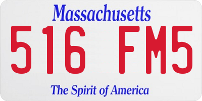 MA license plate 516FM5