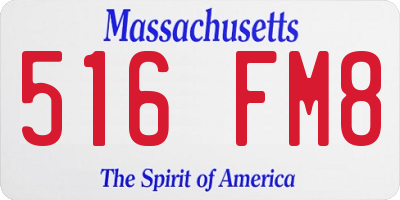 MA license plate 516FM8