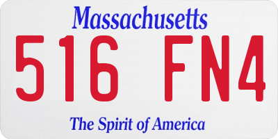 MA license plate 516FN4