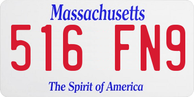 MA license plate 516FN9