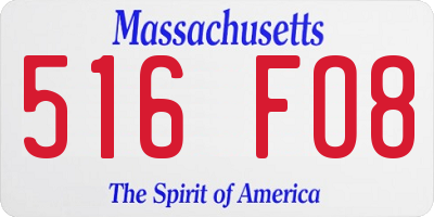 MA license plate 516FO8