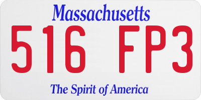 MA license plate 516FP3