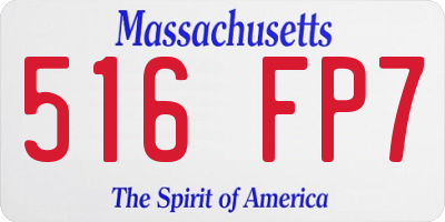 MA license plate 516FP7