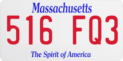 MA license plate 516FQ3