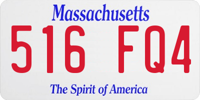 MA license plate 516FQ4