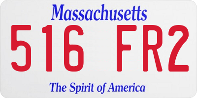 MA license plate 516FR2