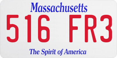 MA license plate 516FR3