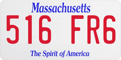 MA license plate 516FR6