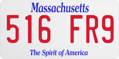 MA license plate 516FR9