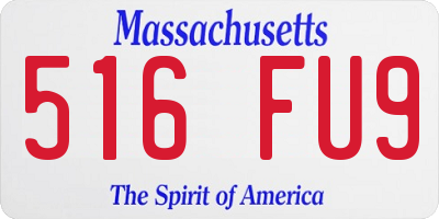 MA license plate 516FU9