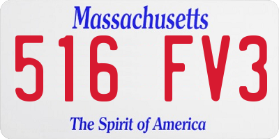 MA license plate 516FV3