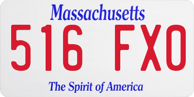 MA license plate 516FX0