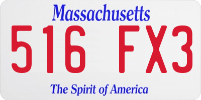 MA license plate 516FX3