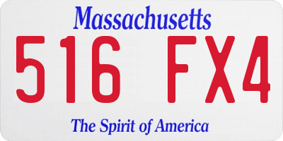MA license plate 516FX4