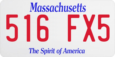 MA license plate 516FX5