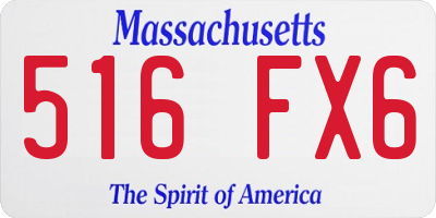 MA license plate 516FX6
