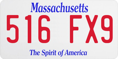 MA license plate 516FX9