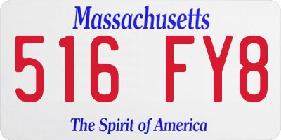 MA license plate 516FY8