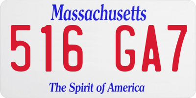 MA license plate 516GA7