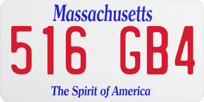 MA license plate 516GB4