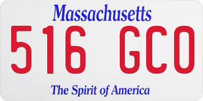 MA license plate 516GC0