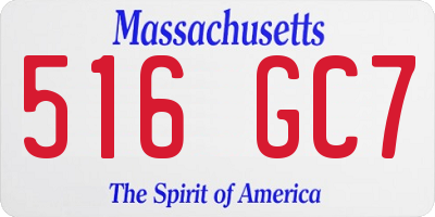 MA license plate 516GC7