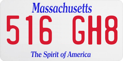 MA license plate 516GH8