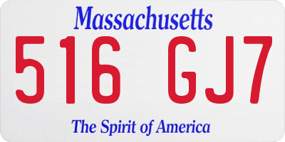 MA license plate 516GJ7