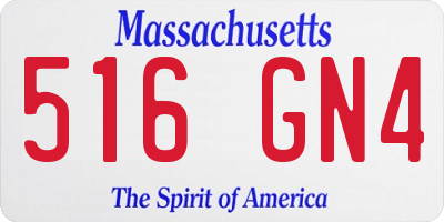 MA license plate 516GN4
