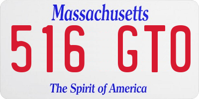MA license plate 516GT0