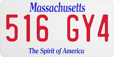 MA license plate 516GY4