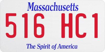 MA license plate 516HC1