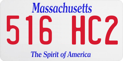 MA license plate 516HC2