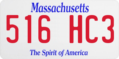MA license plate 516HC3
