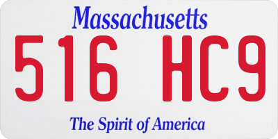 MA license plate 516HC9