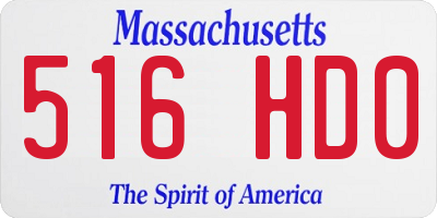 MA license plate 516HD0