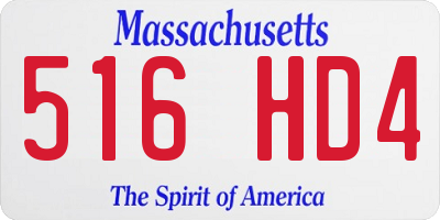 MA license plate 516HD4